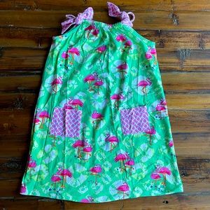 Green Flamingo Tie Dye Dress